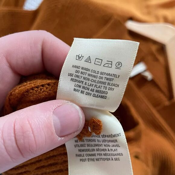 Anthropologie Moth Freeport Tie Front Sweater Sz XS Rust Plunge Neck Long Sleeve - Picture 14 of 14